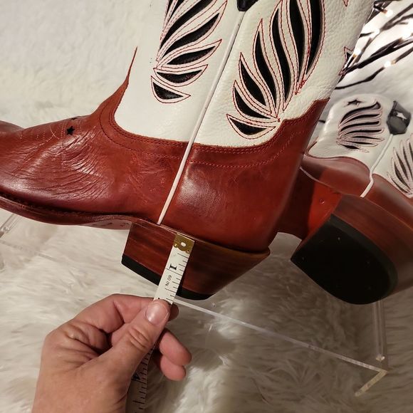 Idyllwind Red and White Heeled Boots - Picture 6 of 9